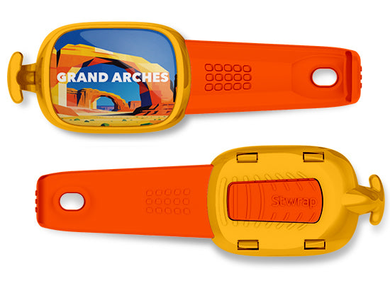 Arches National Park Stwrap bag tag front and back view