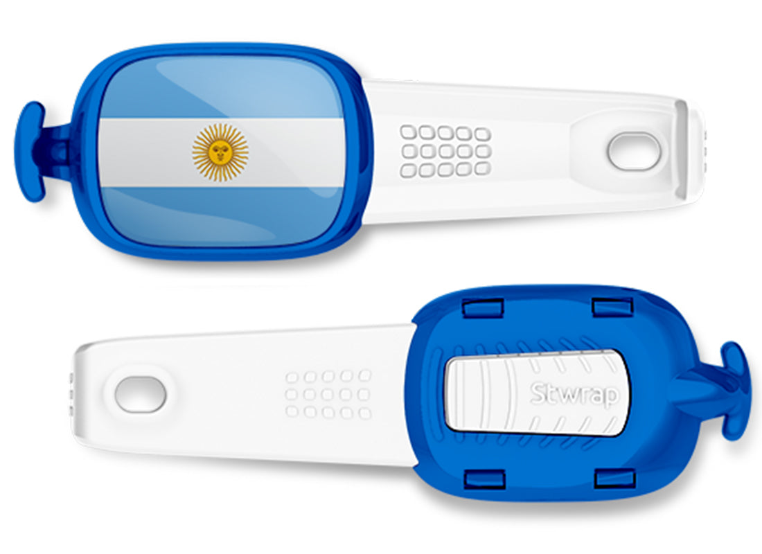 Argentina flag Stwrap bag tag front and back view