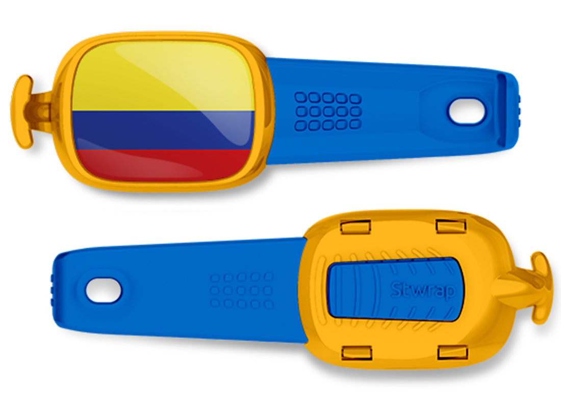 Colombia flag Stwrap bag tag front and back view