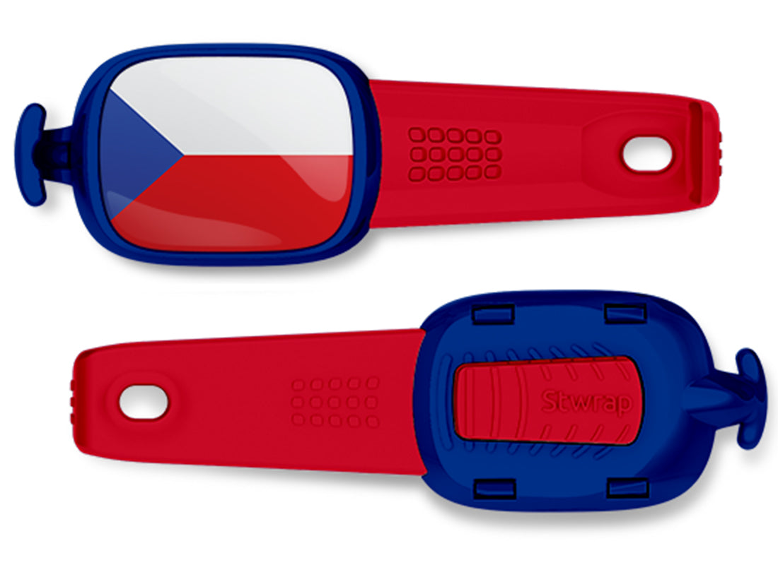 Czech Republic flag Stwrap bag tag front and back view