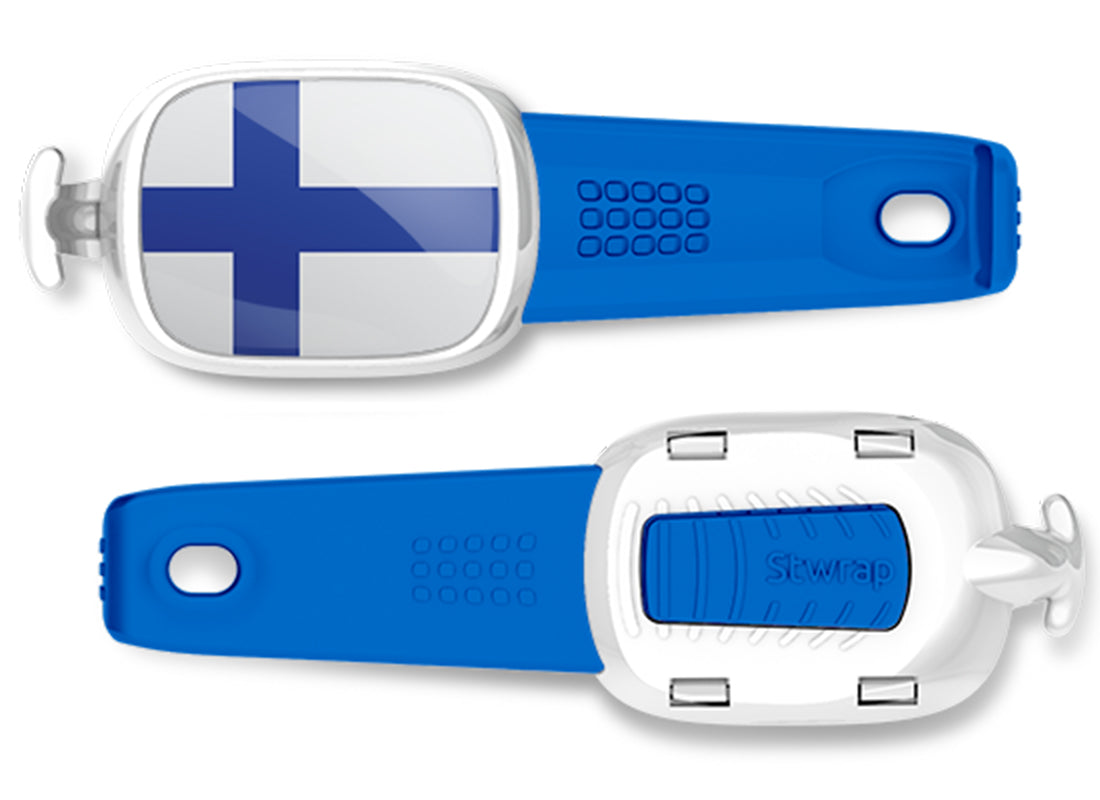 Finland flag Stwrap bag tag front and back view