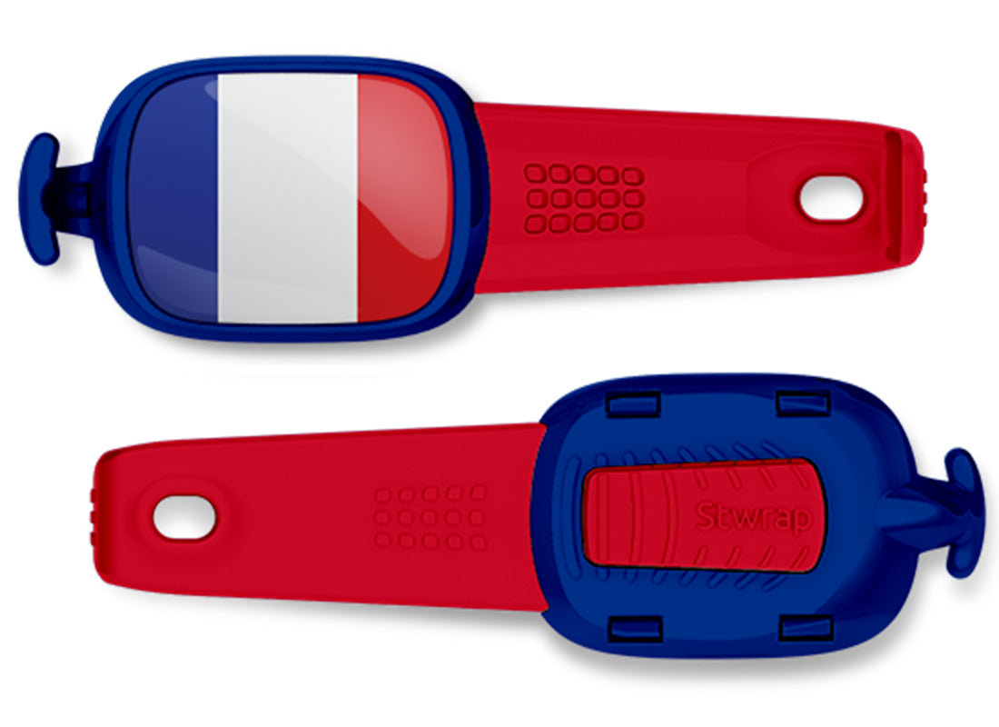 France flag Stwrap bag tag front and back view