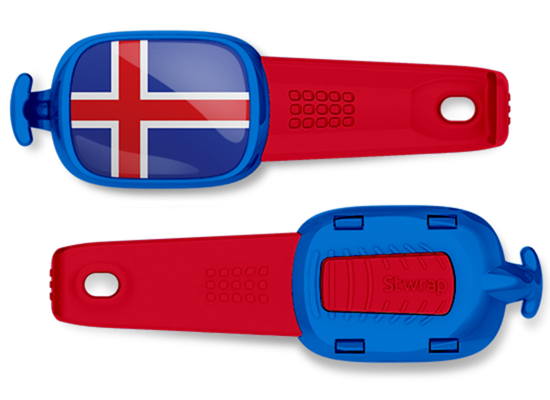 Iceland flag Stwrap bag tag front and back view