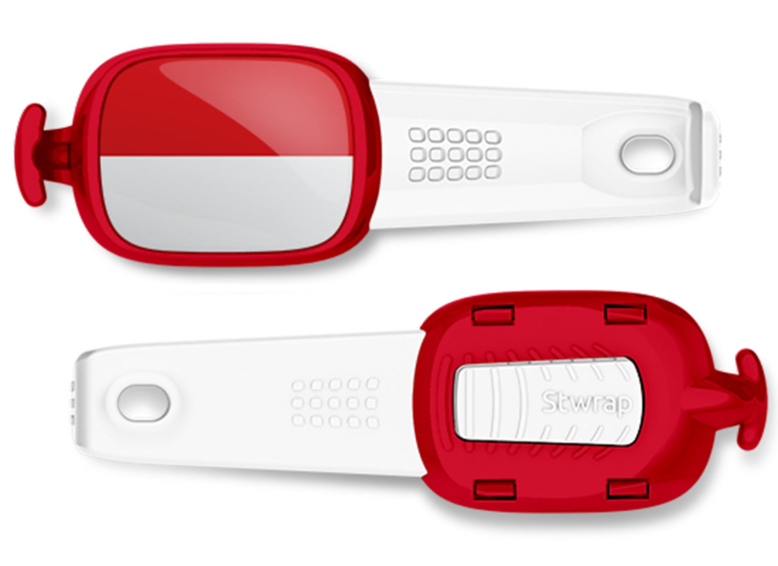 Indonesia flag Stwrap bag tag front and back view