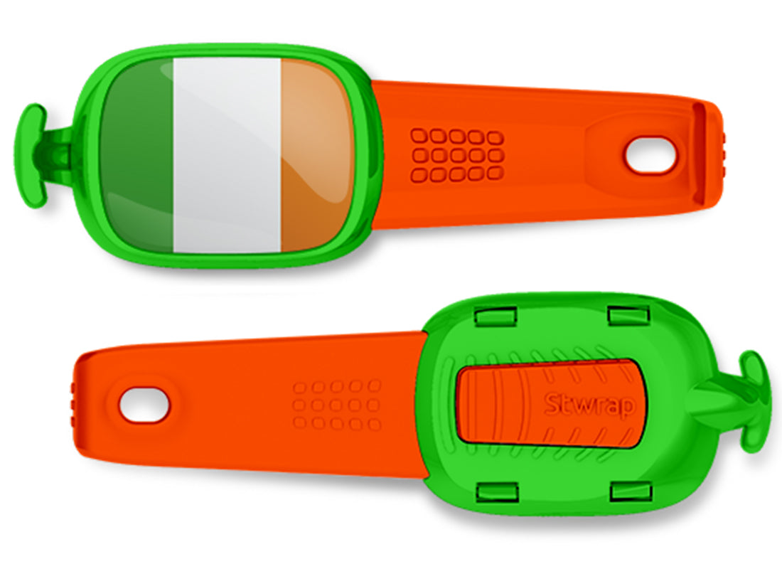 Ireland flag Stwrap bag tag front and back view