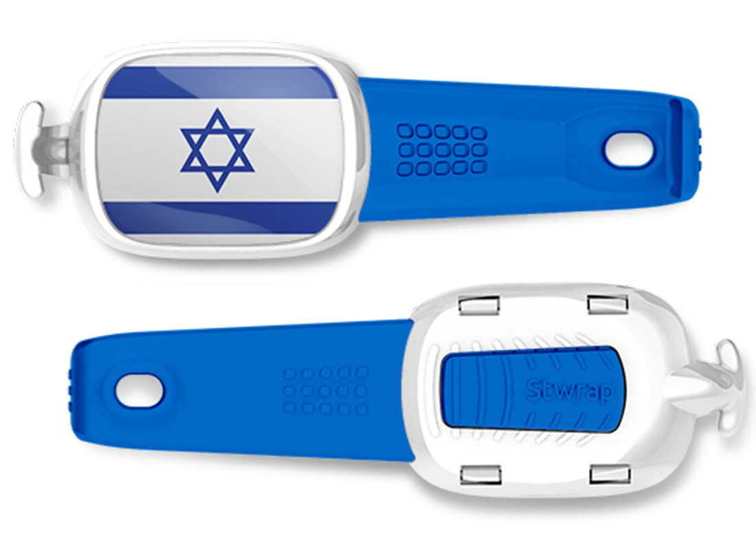 Israel flag Stwrap bag tag front and back view