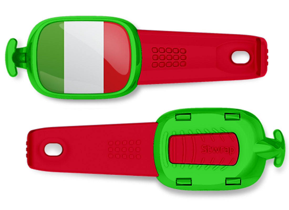Italy flag Stwrap bag tag front and back view
