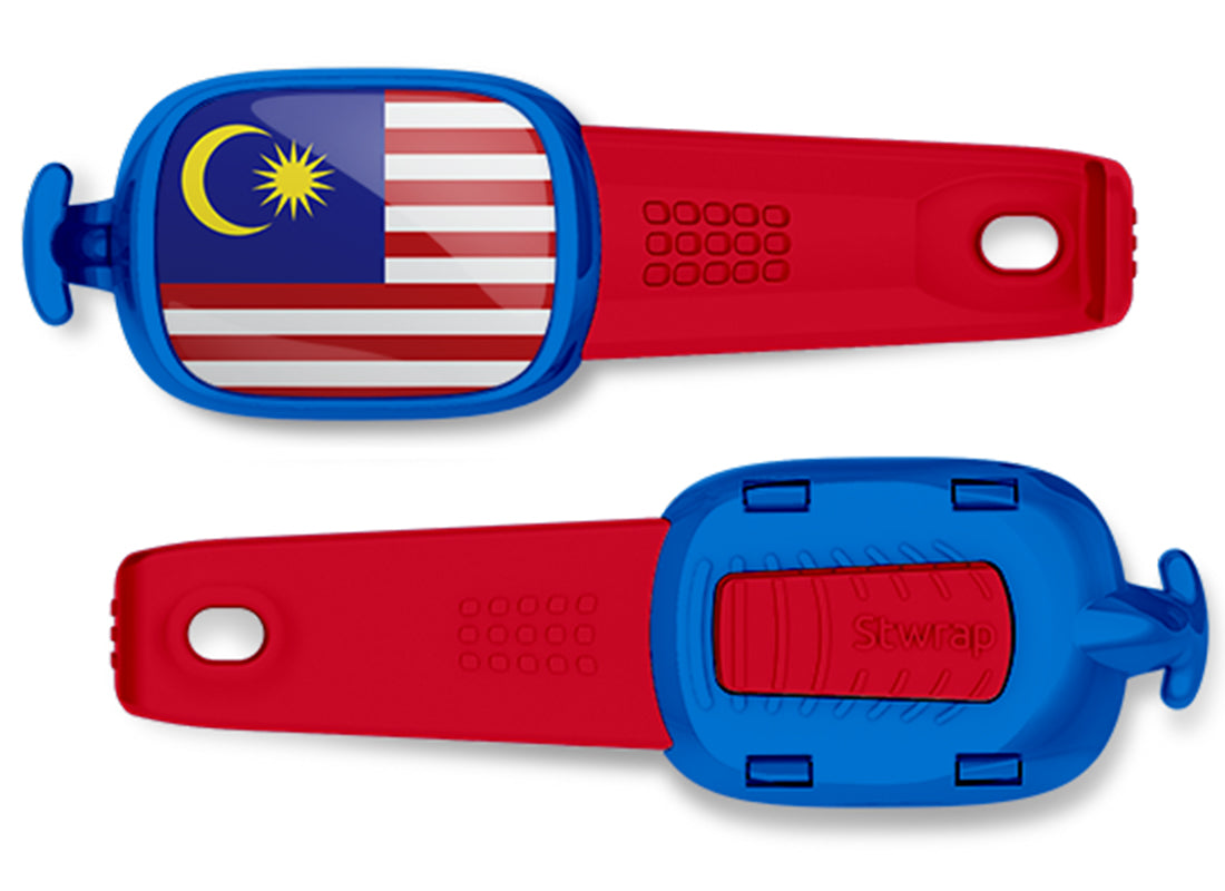 Malaysia flag Stwrap bag tag front and back view