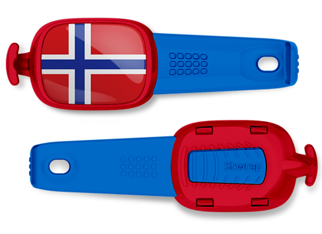 Norway flag Stwrap bag tag front and back view