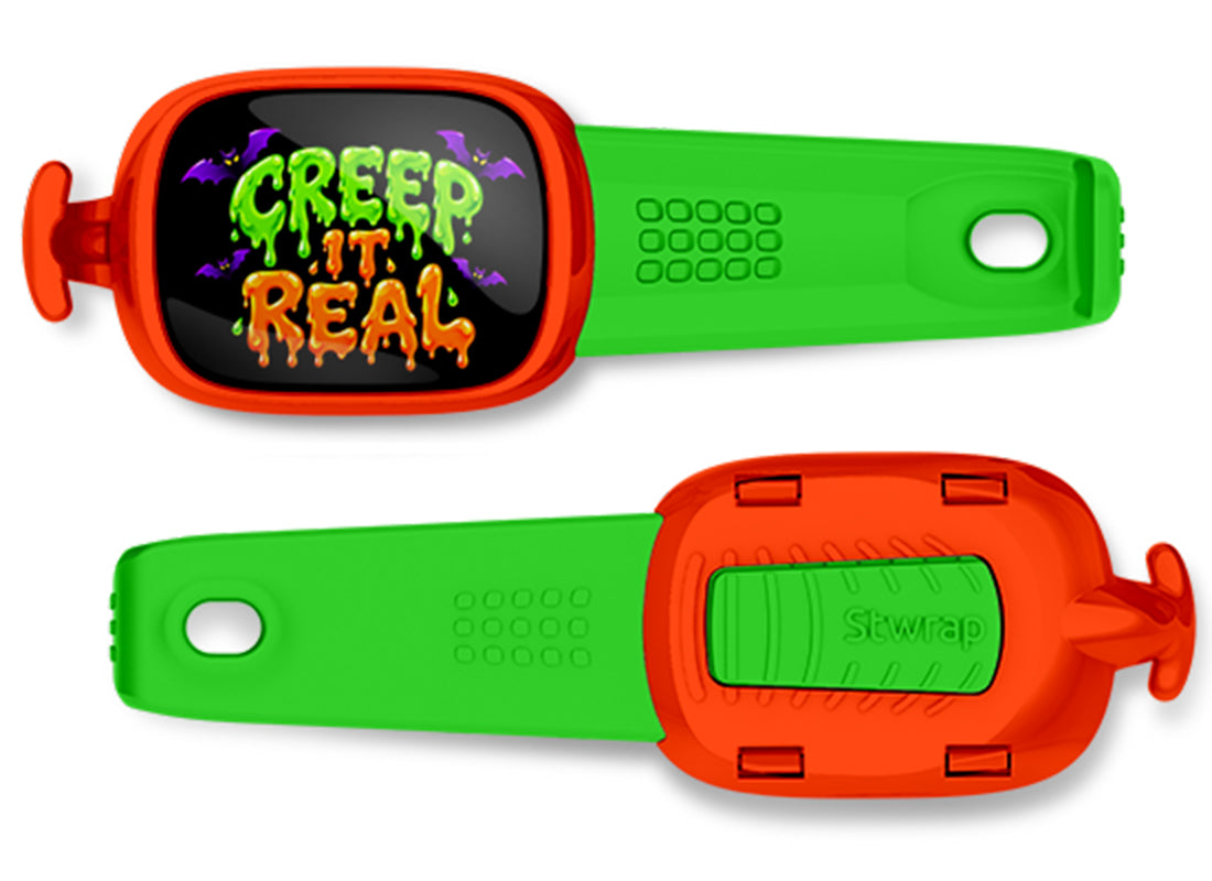 Creep It Real Stwrap bag tag, front design and back view
