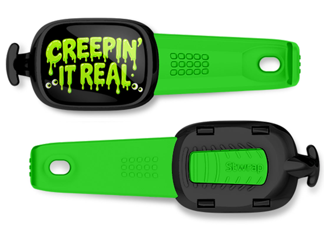 Creepin' It Real Stwrap bag tag, front design and back view