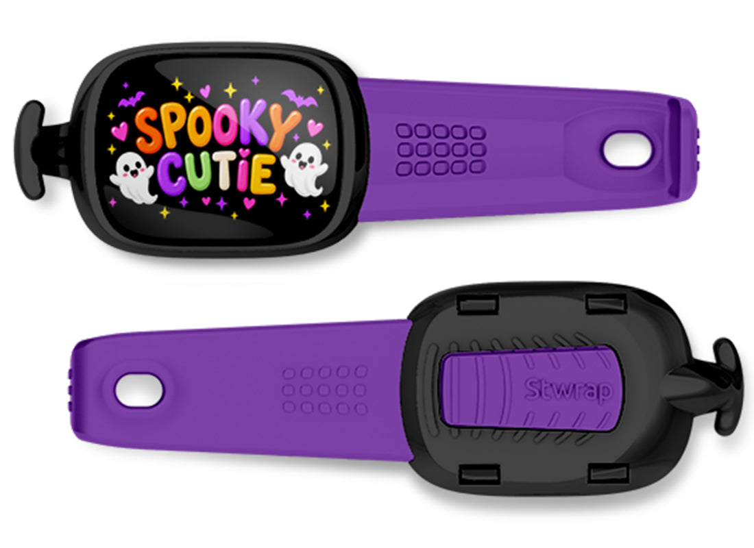 Spooky Cute Stwrap bag tag, front design and back view
