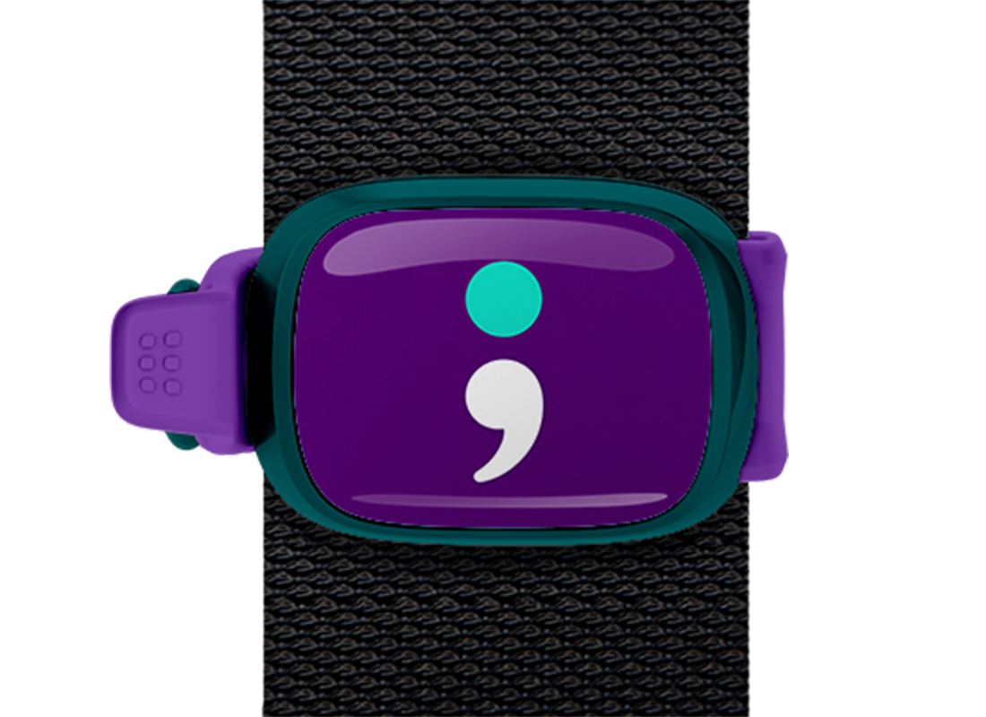 STWRAP suicide prevention semicolon mounted on strap