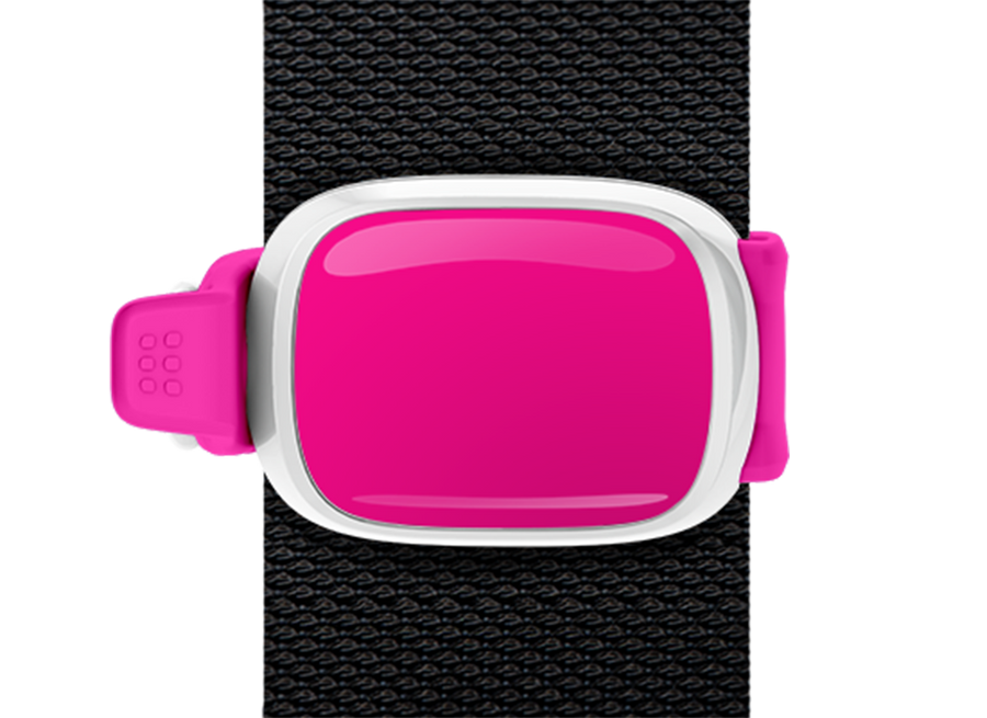 Solid Pink Breast Cancer Awareness Stwrap bag tag mounted on a bag strap