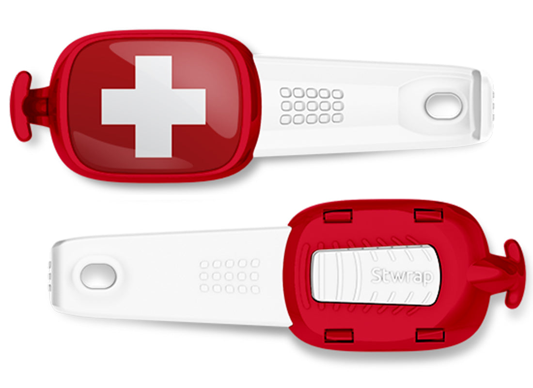 Switzerland flag Stwrap bag tag front and back view