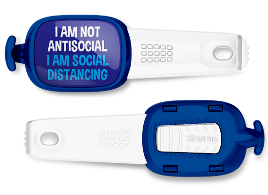 I Am Not Antisocial I Am Social Distancing bag tag Stwrap mounted on backpack strap