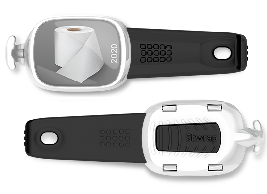 Toilet Paper 2020 bag tag Stwrap mounted on backpack strap