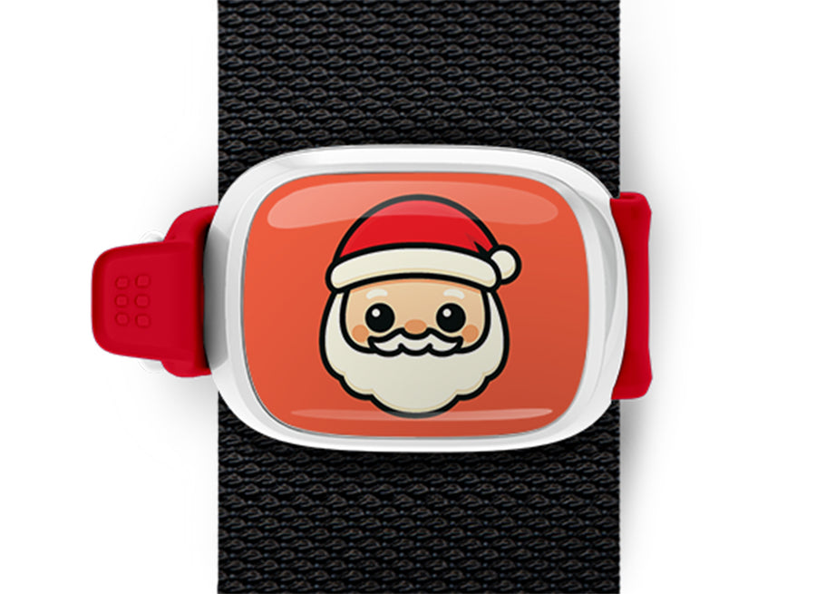 Santa Claus Christmas Bag Tag mounted on a bag strap