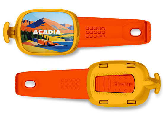 Acadia National Park Stwrap bag tag front and back view