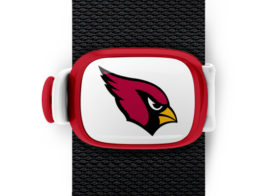 Arizona Cardinals Bag Tag mounted on a bag strap