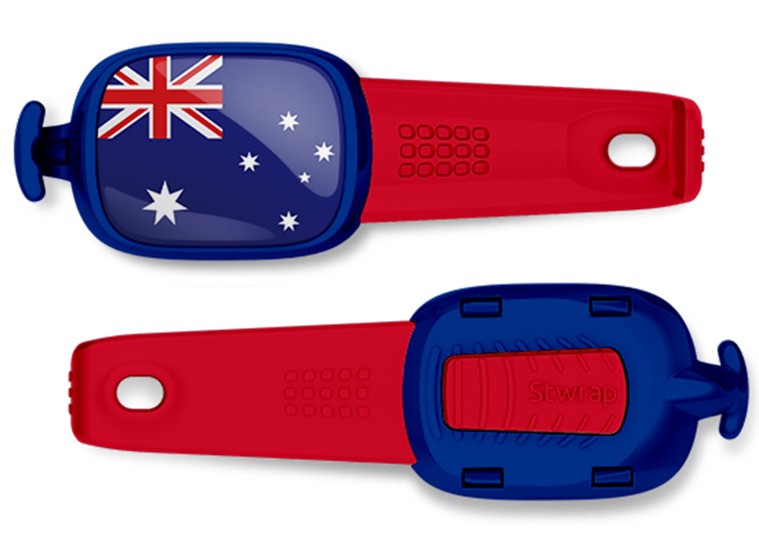 Australia flag Stwrap bag tag front and back view