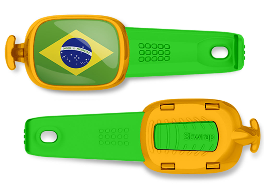Brazil flag Stwrap bag tag front and back view