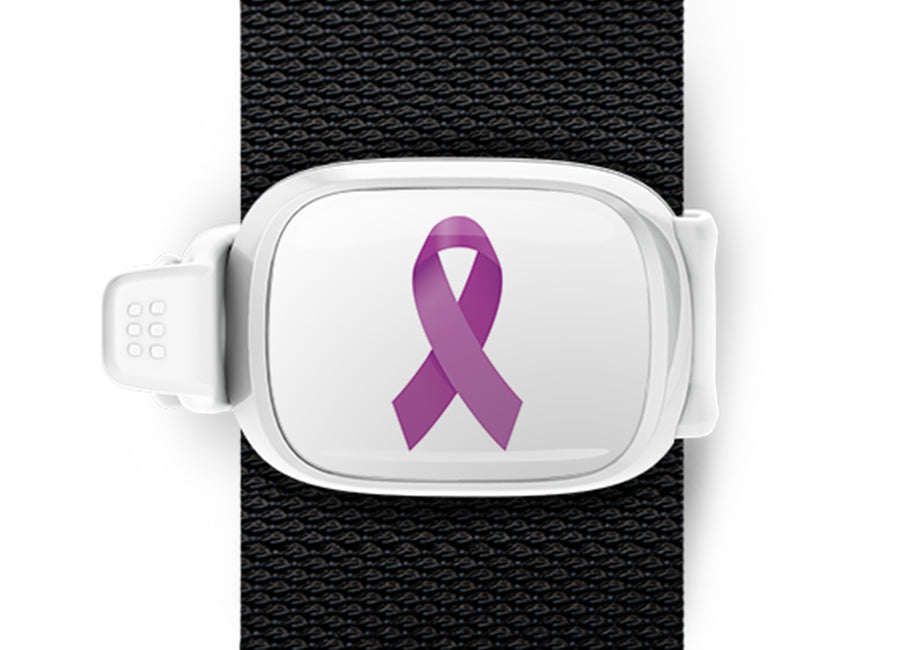 Lupus Awareness Ribbon Bag Tag by Stwrap shown as a flat strap-mounted bag tag