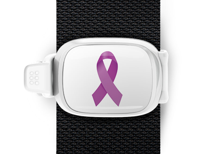 Lupus Awareness Ribbon Bag Tag by Stwrap shown as a flat strap-mounted bag tag