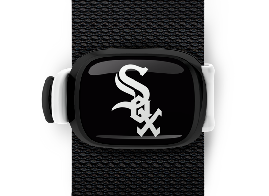 Chicago White Sox Bag Tag mounted on a bag strap