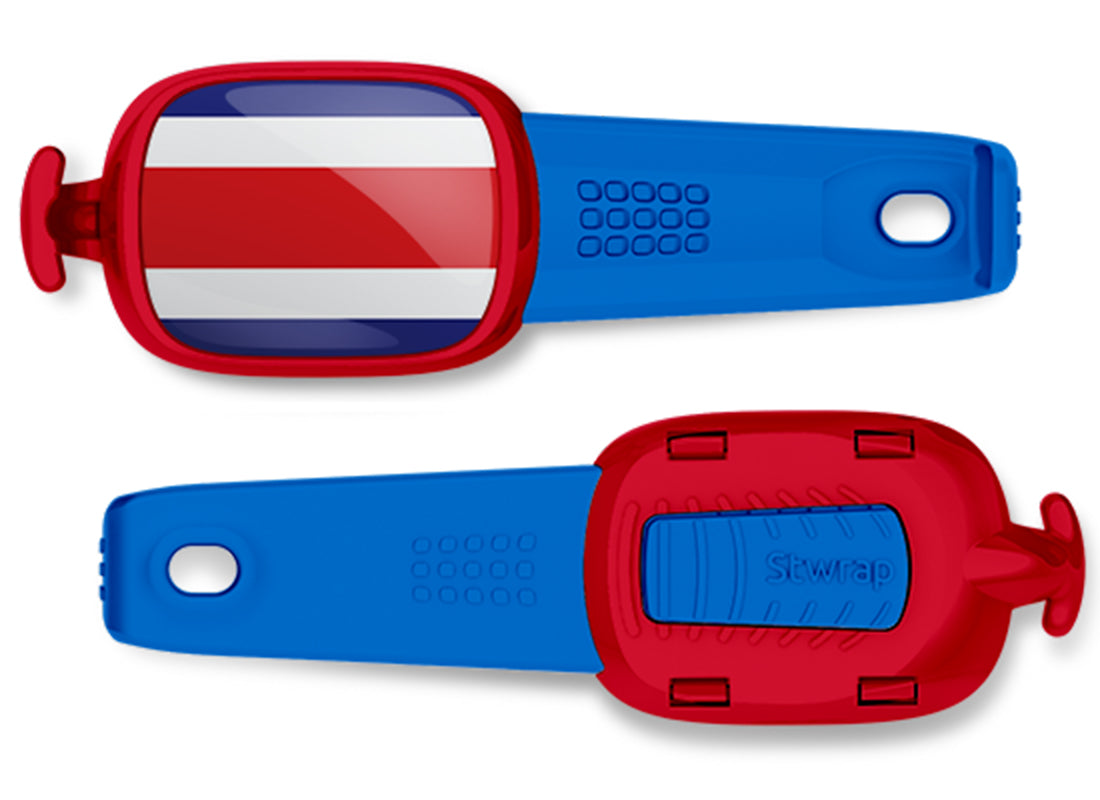 Costa Rica flag Stwrap bag tag front and back view