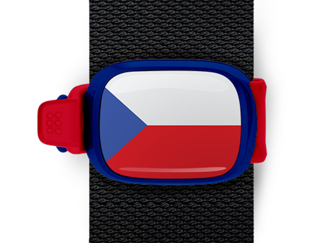 Czech Republic flag Stwrap bag tag mounted on a bag strap