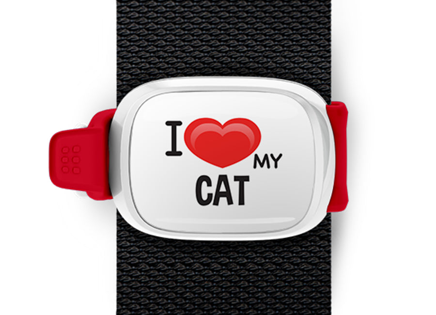 I Love My Cat Bag Tag by Stwrap shown as a flat strap-mounted bag tag
