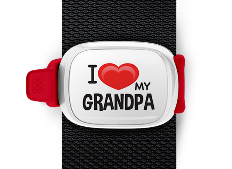 I Love My Grandpa Bag Tag by Stwrap shown as a flat strap-mounted bag tag