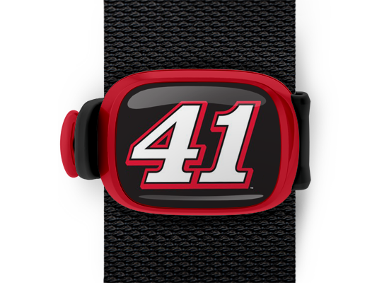 Kurt Busch #41 Bag Tag mounted on a bag strap