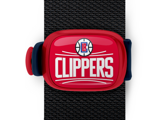 Los Angeles Clippers Bag Tag mounted on a bag strap