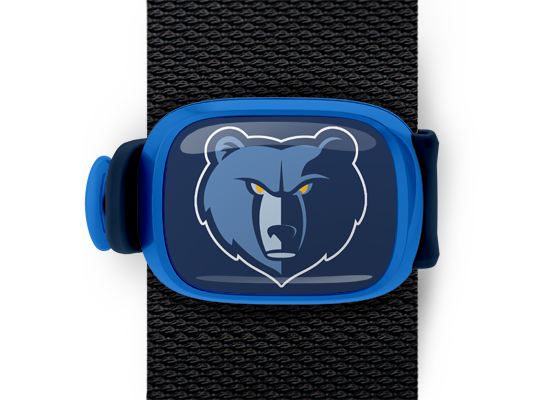 Memphis Grizzlies Bag Tag mounted on a bag strap