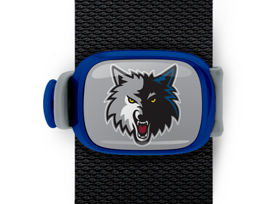 Minnesota Timberwolves Bag Tag mounted on a bag strap