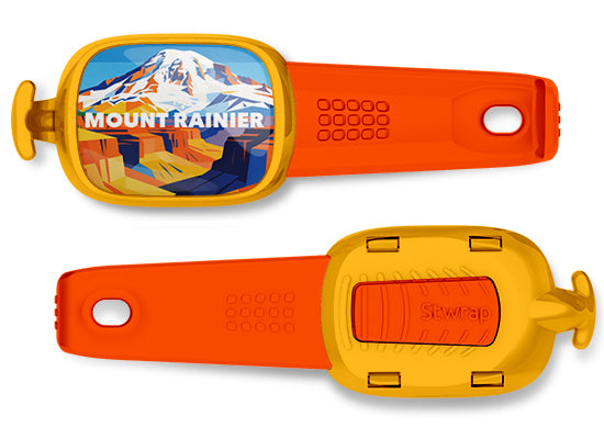 Mount Rainier National Park Stwrap bag tag front and back view