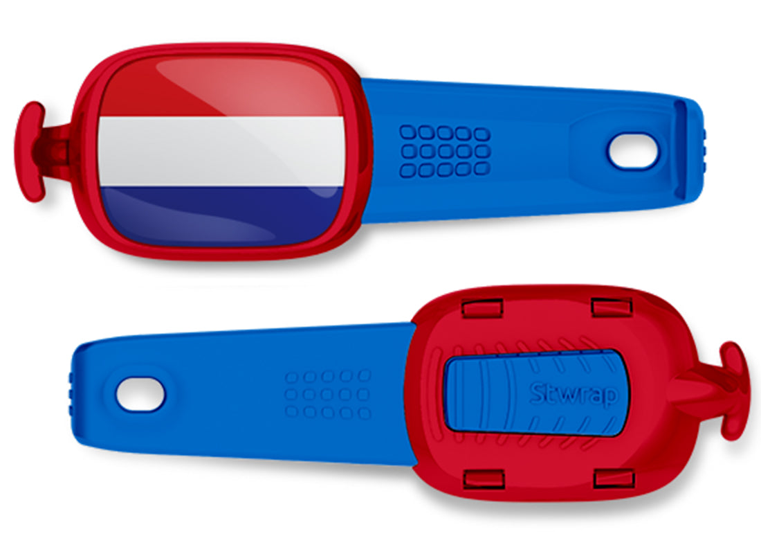 Netherlands flag Stwrap bag tag front and back view
