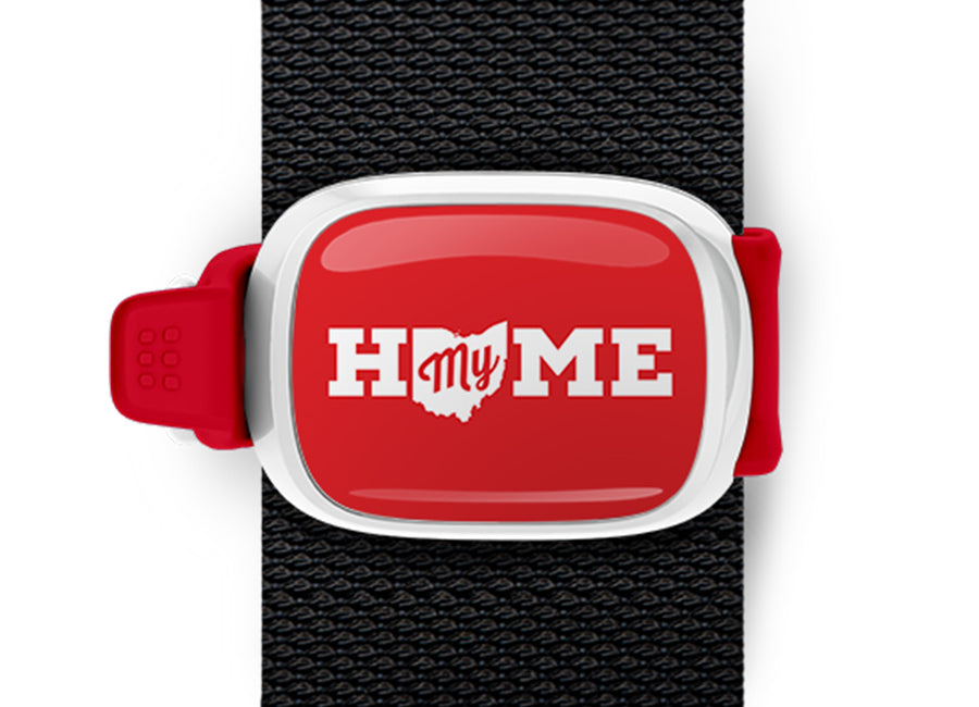 Ohio Home Ohio Bag Tag mounted on a bag strap