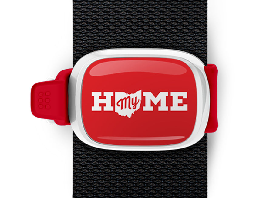 Ohio Home Ohio Bag Tag mounted on a bag strap