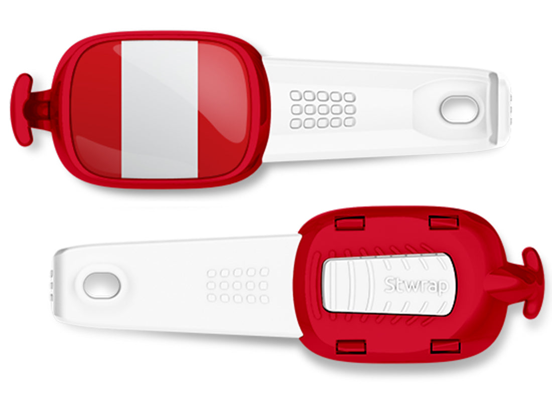 Peru flag Stwrap bag tag front and back view