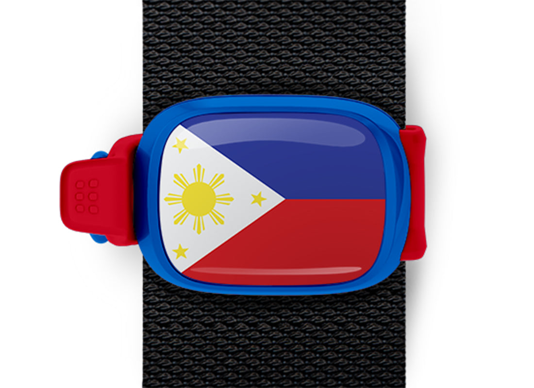 Philippines flag Stwrap bag tag mounted on a bag strap