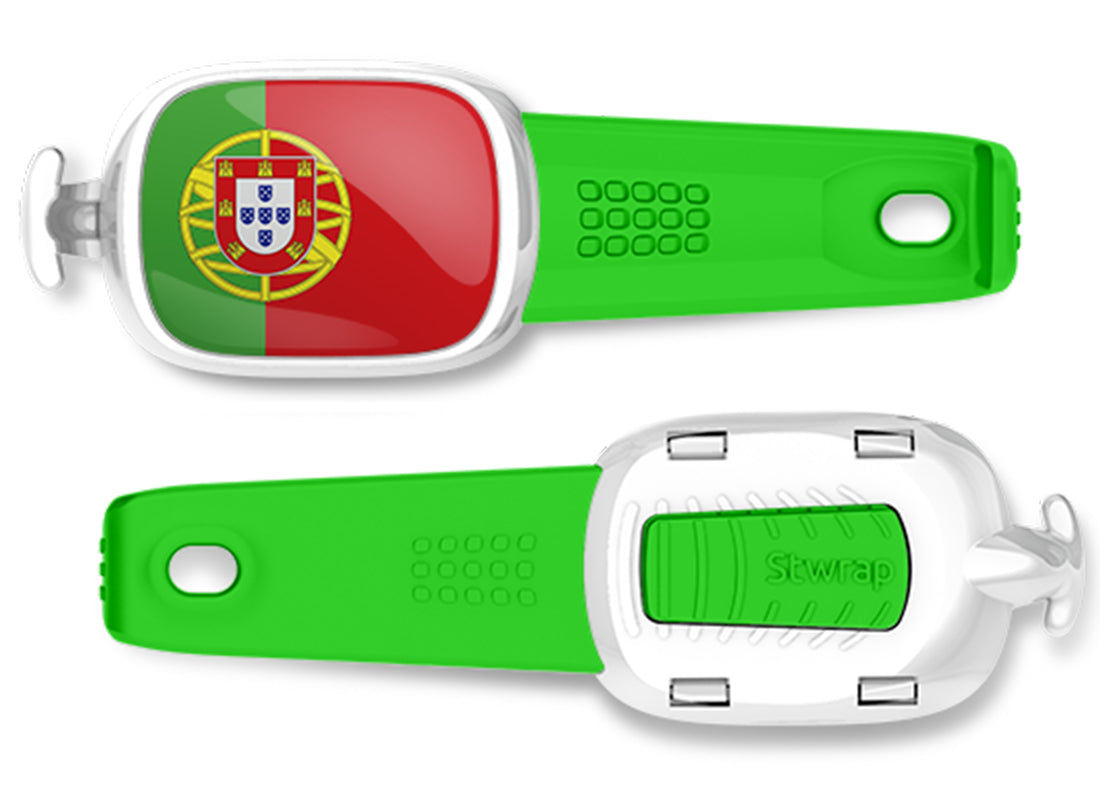 Portugal flag Stwrap bag tag front and back view