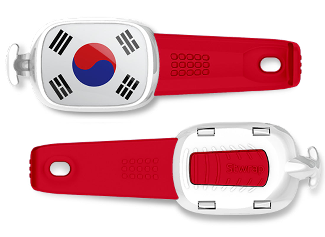 South Korea flag Stwrap bag tag front and back view