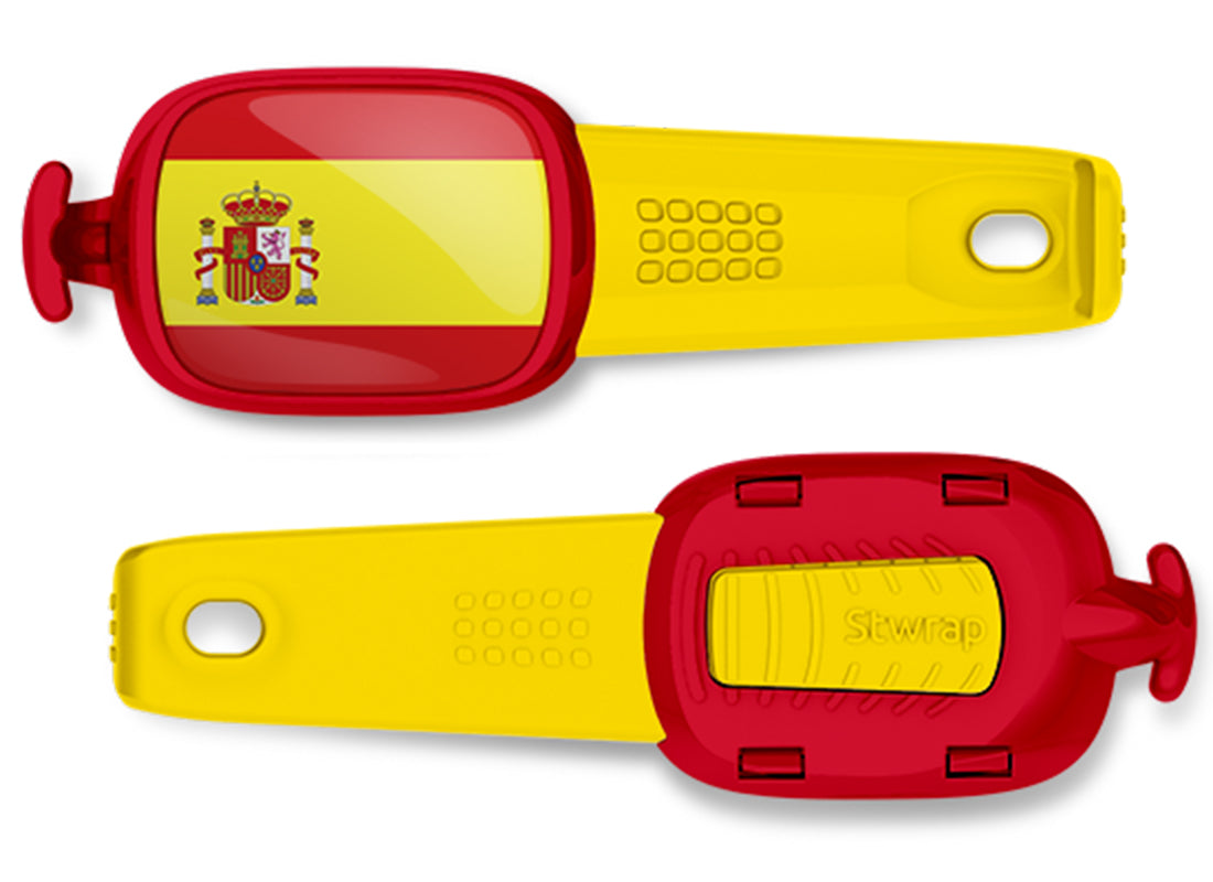 Spain flag Stwrap bag tag front and back view