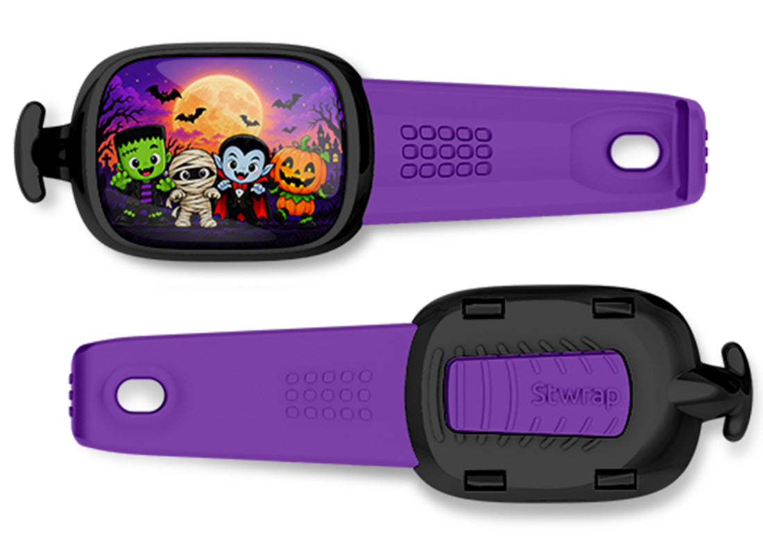 Halloween Character Crew Stwrap bag tag, front design and back view