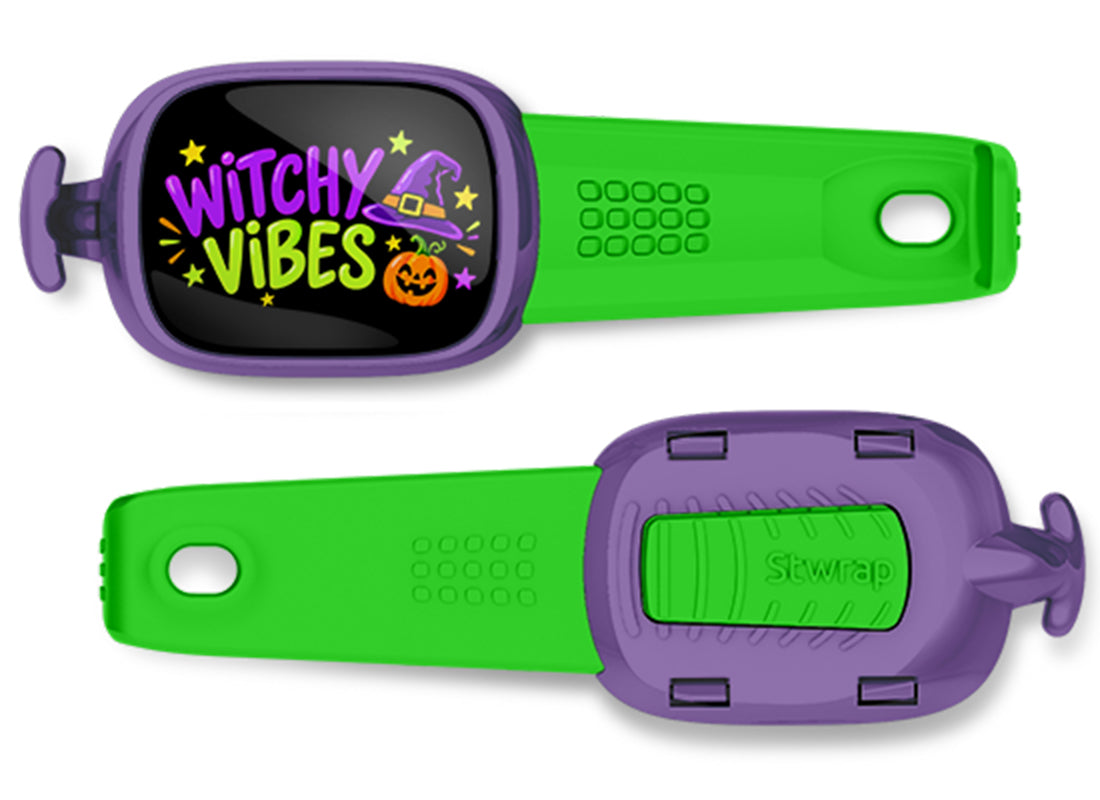Witchy Vibes Stwrap bag tag, front design and back view