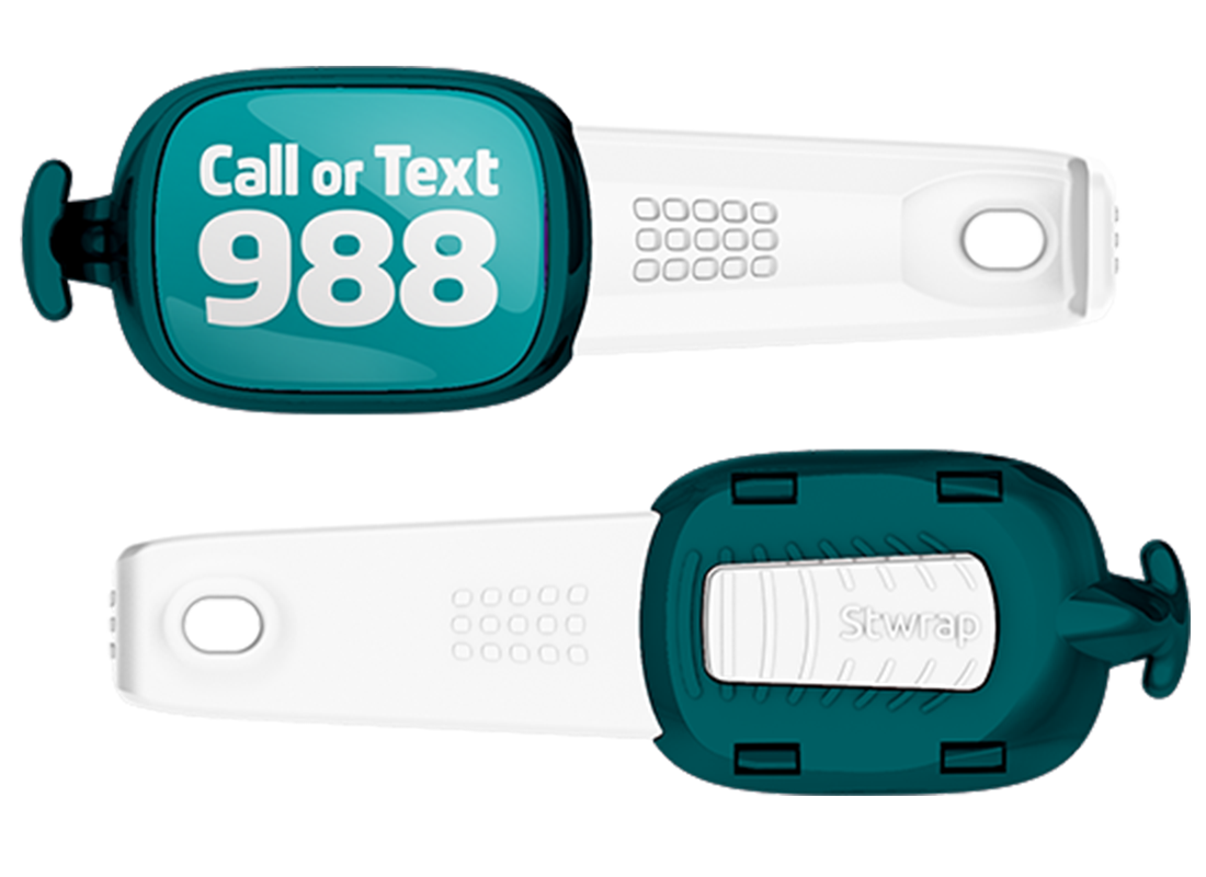 STWRAP call or text 988 front and back view