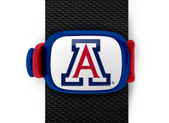 Arizona Wildcats Bag Tag mounted on a bag strap